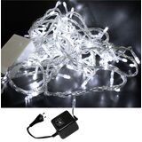 Chain 180led cool white 24V with clear PVC wire L:10,5m with controller 230V