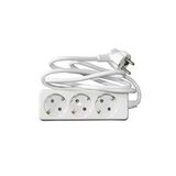 Multisocket with 3x1mm² 1.5m cable 3schuko white