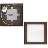 Wall mounted Lighting Fitting Square 9733 IP54 16Led 230V grained rust frame Cool White