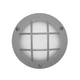 Wall/ceiling Aluminum Round net light 9094 IP54 230V 15Led grey body frosted glass blue