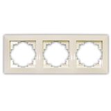 Three way ABS beige frame, without mechanism, without gangs