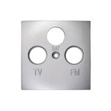 TV+SAT+FM front part silver, without mechanism, without frame