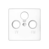 TV+SAT+FM front part white, without mechanism, without frame