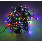 100 mini LED string light-with program & static Green cable Multicolour IP44