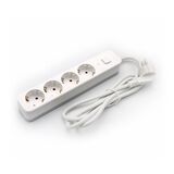 Multisocket with switch 3x1.5mm² 1.5m cable 4schuko white/grey