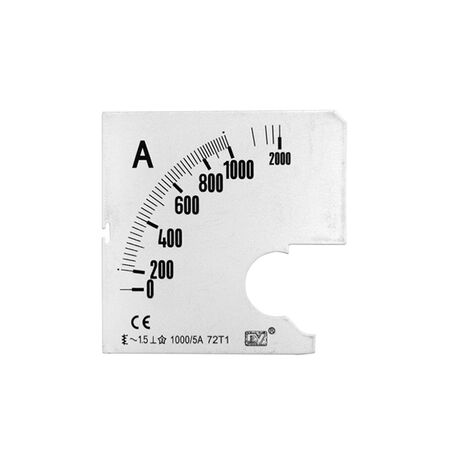 Plate for Analog Ammeter 72x72 1000/5A