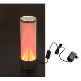 Fiber glass frosted table Cylinder light with 8Led red 6V with transformer 230V