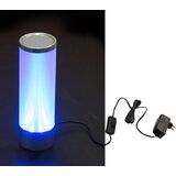 Fiber glass frosted table Cylinder light with 8Led blue 6V with transformer 230V