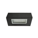 Wall mounted Aluminum 2side Rectangular lighting fitting 7060 40Led IP54 black body cool white