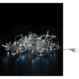 Extendable Chain 100 blue rice light with clear PVC wire L:11,5m with end plug 230V