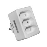 Adaptor schuko to 3 2Pole sockets, white