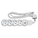 Multisocket bubble 4schuko with switch with 3x1.5mm 1.4m cable, white