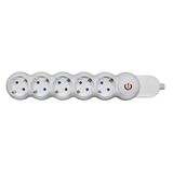 Bubble Multisocket with 5schuko sockets with switch, without cable, white