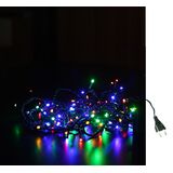 Extendable chain 100Led multicolor with dark green PVC wire L:11,5m with end plug 230V