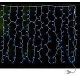 Extendable Curtain chain 180 blue rice light with clear PVC wire L:1,5m h:1,5m with end plug 230V