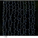 Extendable Curtain chain 300 blue rice light with clear PVC wire L:1,5m h:2,5m with end plug 230V