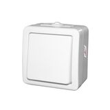 Wallmounted Waterproof light switch IP54 10A 1way 1gang White