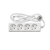 Multisocket with 3x1mm² 1.5m cable 4schuko white