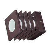 Wall/Ceiling mounted Aluminum Square with shade lighting fitting 7232 IP44 E14 D:110x110 grained rust frosted glass