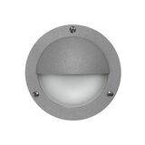 Wall/ceiling Aluminum Round light with shade 9092 IP54 230V 15Led grey body frosted glass cool white