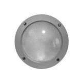 Wall/ceiling Aluminum Round light 9724 IP54 Gx53 230V grey body frosted glass