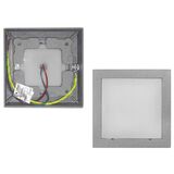 Wall mounted Lighting Fitting Square 9733 IP54 16Led 230V grey frame warm White