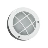Wall/ceiling Aluminum Round light with net 90945 IP54 Gx53 230V white body frosted glass