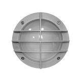 Wall/ceiling Aluminum Round light with net 9723 IP54 G9 230V grey body frosted glass