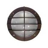 Wall/ceiling Aluminum Round light with net 9723 IP54 G9 230V grained rust body frosted glass