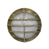 Wall/ceiling Aluminum Round light with net 9723 IP54 G9 230V golden black body frosted glass