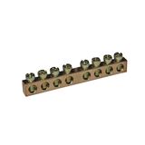 Rail terminal brass Bar 7cm with 8scews