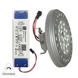 LED ΛΑΜΠΑ ΑΛΟΥΜΙΝΙΟΥ AR111 13W 12VAC/DC ΝΤΙΜΑΡΙΖ. 30° ΨΥΧΡΟ(ΜΕ ΤΡΟΦ.230V)