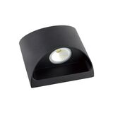 Wall mounted Oval Power led Aluminum lighting fitting 911 IP54 2cobx3W black warm white