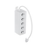 Telephone adaptor male to 5way female 6P4C white