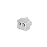 Telephone adaptor male to 2way female 6P4C white