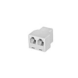 Telephone adaptor female to 2way female 6P4C white