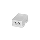 Telephone plug wall mounted double 6P4C white