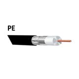 Coaxial TV satellite cable copper CU 75Ω AL-AL BLACK PE 500m/wooden reel