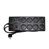 ΠΟΛΥΠΡ.ANTIK. ΔΙΑΚ.8 ΣΟΥΚ+2 ΘΥΡ.USB ΚΑΛ.3x1.5mm² 1.5μ ΜΑΥΡΟ