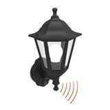 LANTERN PC WALL FIXTURE HEXAGON WITH MOTION SENSOR E27 IP44 BLACK