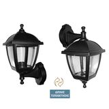 LANTERN PC WALL FIXTURE SQUARE REVERSIBLE E27 IP44  BLACK