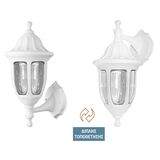 LANTERN PC WALL FIXTURE ROUND REVERSIBLE E27 IP44 WHITE