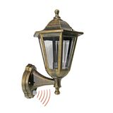 LANTERN PC WALL FIXTURE HEXAGON WITH MOTION SENSOR E27 IP44  RUSTIC