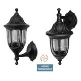 LANTERN PC WALL FIXTURE ROUND REVERSIBLE E27 IP44 BLACK