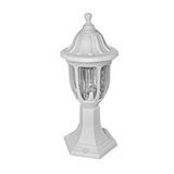 LANTERN PC FLOOR FIXTURE ROUND E27 IP44 WHITE