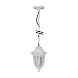 LANTERN PC HANGING FIXTURE ROUND E27 IP44 WHITE