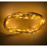 100 micro LED string light-silver wire with program & static Warm white IP44