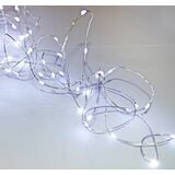 100 micro LED string light-silver wire with program & static Cool white IP44