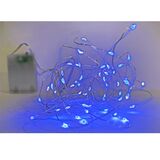 50 micro LED string light-silver wire battery operated Static Blue IP20