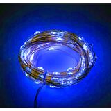 200 micro LED string light-silver wire with program & static Blue IP44